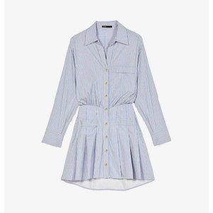 Maje Stripe Long Sleeve Shirtdress